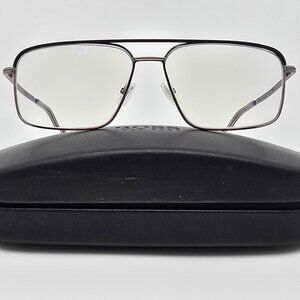 Hugo Boss 1606 V81 Dark Ruthenium Black Aviator Eyeglasses Frame w/ Case 58mm
